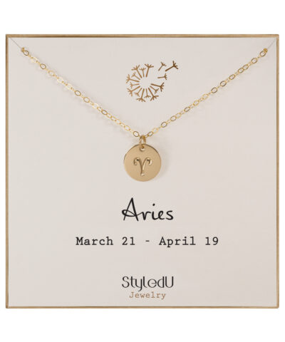 Aries Zodiac Necklace, 14k Gold-Filled