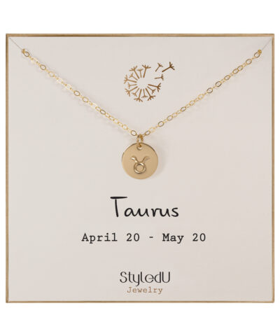 Taurus Zodiac Necklace, 14k Gold-Filled