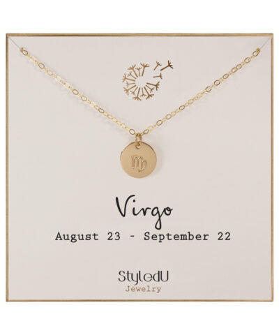 Virgo Zodiac Necklace, 14k Gold-Filled