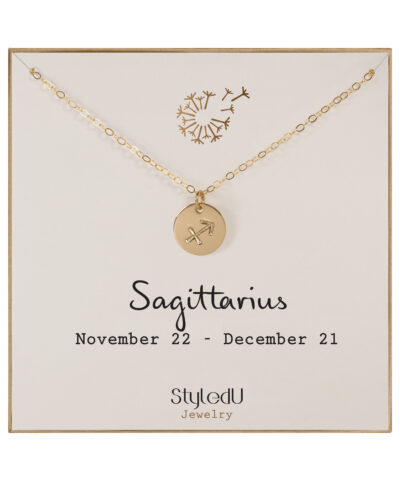 Sagittarius Zodiac Necklace, 14k Gold-Filled