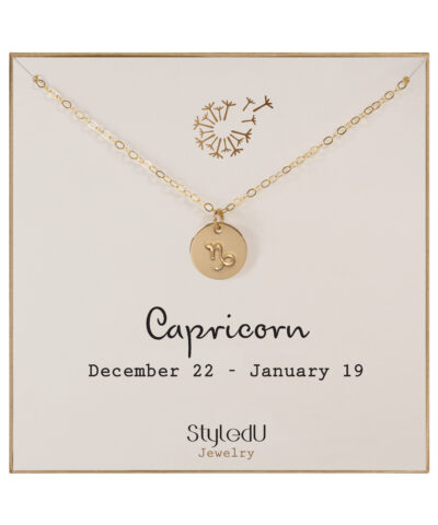 Capricorn Zodiac Necklace, 14k Gold-Filled